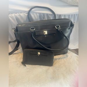 Kate spade beacon court Jeanne satchel crossbody grey with matching wallet